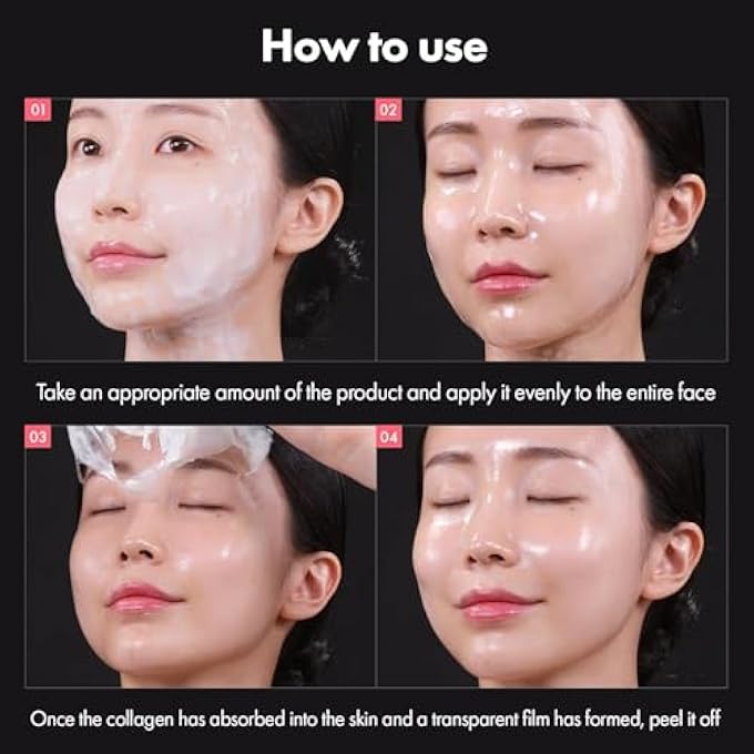 FUIN REAL COLLAGEN FIT, NIGHT WRAPPING MASK WITH 670,000PPM COLLAGEN, COLLAGENS PEEL OFF FACE MASK FOR ELASTICITY, HYDRATING, GLOW, GLASS SKIN, WRAPPING MASK, 50ML - Image 4